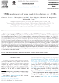 Cover page: NMR spectroscopy of some electrolyte solutions to 1.9GPa