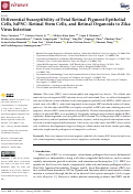 Cover page: Differential Susceptibility of Fetal Retinal Pigment Epithelial Cells, hiPSC- Retinal Stem Cells, and Retinal Organoids to Zika Virus Infection