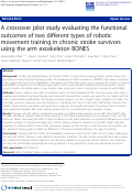 Cover page: A crossover pilot study evaluating the functional outcomes of two different types of robotic movement training in chronic stroke survivors using the arm exoskeleton BONES