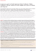 Cover page: Cryptococcus gattii in North American Pacific Northwest: Whole-Population Genome Analysis Provides Insights into Species Evolution and Dispersal