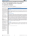 Cover page: Tuberculosis among Health-Care Workers in Low- and Middle-Income Countries: A Systematic Review