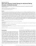 Cover page: Short‐Term Intensive Family Therapy for Adolescent Eating Disorders: 30‐Month Outcome