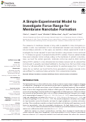 Cover page: A Simple Experimental Model to Investigate Force Range for Membrane Nanotube Formation