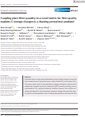 Cover page: Coupling plant litter quantity to a novel metric for litter quality explains C storage changes in a thawing permafrost peatland