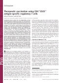 Cover page: Therapeutic vaccination using CD4(+) CD25(+) antigen-specific regulatory T cells