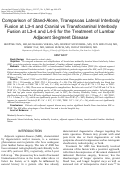 Cover page: Comparison of Stand-Alone, Transpsoas Lateral Interbody Fusion at L3-4 and Cranial vs Transforaminal Interbody Fusion at L3-4 and L4-5 for the Treatment of Lumbar Adjacent Segment Disease.