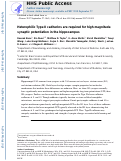 Cover page: Heterophilic Type II Cadherins Are Required for High-Magnitude Synaptic Potentiation in the Hippocampus.