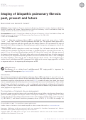Cover page: Staging of idiopathic pulmonary fibrosis: past, present and future