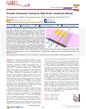 Cover page: Acoustic Resonance Tuning by High-Order Lorentzian Mixing.