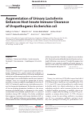 Cover page: Augmentation of Urinary Lactoferrin Enhances Host Innate Immune Clearance of Uropathogenic Escherichia coli.