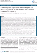 Cover page: Complex gene expression in the dragline silk producing glands of the Western black widow (Latrodectus hesperus)