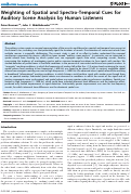 Cover page: Weighting of Spatial and Spectro-Temporal Cues for Auditory Scene Analysis by Human Listeners