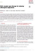 Cover page: VLDL receptor gene therapy for reducing atherogenic lipoproteins.