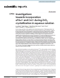 Cover page: Investigations towards incorporation of Eu3+ and Cm3+ during ZrO2 crystallization in aqueous solution.