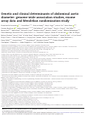 Cover page: Genetic and clinical determinants of abdominal aortic diameter: genome-wide association studies, exome array data and Mendelian randomization study