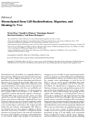 Cover page: Mesenchymal Stem Cell Biodistribution, Migration, and Homing In Vivo
