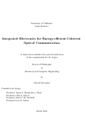 Cover page: Integrated Electronics for Energy-efficient Coherent Optical Communication