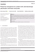 Cover page: Peripartum management of a patient with catecholaminergic polymorphic ventricular tachycardia.