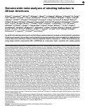 Cover page: Genome-wide meta-analyses of smoking behaviors in African Americans