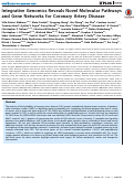 Cover page: Integrative Genomics Reveals Novel Molecular Pathways and Gene Networks for Coronary Artery Disease