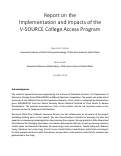 Cover page: Report on the Implementation and Impacts of the V-SOURCE College Access Program