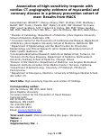 Cover page: Association of High-Sensitivity Troponin with Cardiac CT Angiography Evidence of Myocardial and Coronary Disease in a Primary Prevention Cohort of Men: Results from MACS