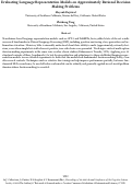 Cover page: Evaluating Language Representation Models on Approximately Rational Decision Making Problems