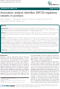 Cover page: Association Analysis Identifies ZNF750 Regulatory Variants in Psoriasis