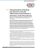 Cover page: Characterization of the fecal microbiome in cats with inflammatory bowel disease or alimentary small cell lymphoma