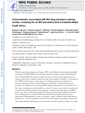 Cover page: Characteristics Associated with HIV Drug Resistance Among Women Screening for an HIV Prevention Trial in KwaZulu-Natal, South Africa