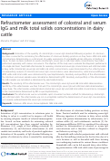 Cover page: Refractometer assessment of colostral and serum IgG and milk total solids concentrations in dairy cattle