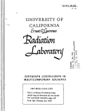 Cover page: DIFFUSION COEFFICIENTS IN MULTICOMPONENT SOLVENTS