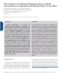 Cover page: The Impact Of Habitat Fragmentation On Bird Community Composition In Monteverde, Costa Rica