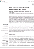 Cover page: Endocannabinoid System and Migraine Pain: An Update