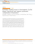 Cover page: Exchange coupling torque in ferrimagnetic Co/Gd bilayer maximized near angular momentum compensation temperature