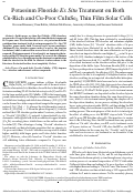 Cover page: Potassium Fluoride Ex Situ Treatment on Both Cu-Rich and Cu-Poor CuInSe2 Thin Film Solar Cells