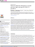 Cover page: Reduced utilitarian willingness to violate personal rights during the COVID-19 pandemic