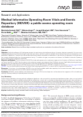 Cover page: Medical Informatics Operating Room Vitals and Events Repository (MOVER): a public-access operating room database.