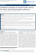 Cover page: Qualitative evaluation of mental health services for clients with limited English proficiency