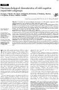 Cover page: Neuropsychological characteristics of mild cognitive impairment subgroups