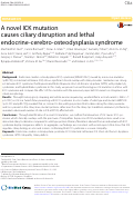 Cover page: A novel ICK mutation causes ciliary disruption and lethal endocrine-cerebro-osteodysplasia syndrome.