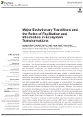 Cover page: Major Evolutionary Transitions and the Roles of Facilitation and Information in Ecosystem Transformations