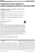 Cover page: Temperature-driven growth of antiferromagnetic domains in thin-film FeRh