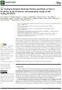 Cover page: An Oxylipin-Related Nutrient Pattern and Risk of Type 1 Diabetes in the Diabetes Autoimmunity Study in the Young (DAISY)