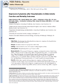 Cover page: Depressive Symptoms After Hospitalization in Older Adults: Function and Mortality Outcomes