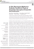 Cover page: In Situ Rheological Method to Evaluate Feedstock Physical Properties Throughout Enzymatic Deconstruction