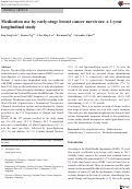 Cover page: Medication use by early-stage breast cancer survivors: a 1-year longitudinal study.