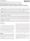 Cover page: Patient‐reported Disease Activity in an Axial Spondyloarthritis Cohort during the COVID‐19 Pandemic