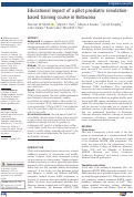 Cover page: Educational impact of a pilot paediatric simulation-based training course in Botswana.