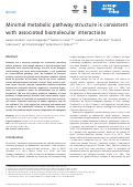 Cover page: Minimal metabolic pathway structure is consistent with associated biomolecular interactions
